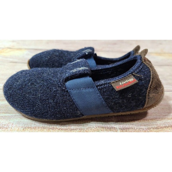 Living Kitzbuhel Kid's Slip On Wool Slipper Shoes Size 28 Navy Blue Non-Slip - Picture 4 of 7